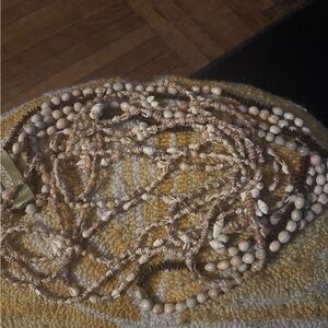 Shells Beaded Necklace - cream and tan color scheme. Great for summer!